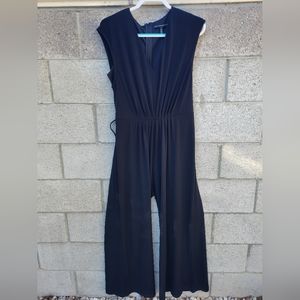 White House Black Market Black V-Neck Wide Leg Jumpsuit